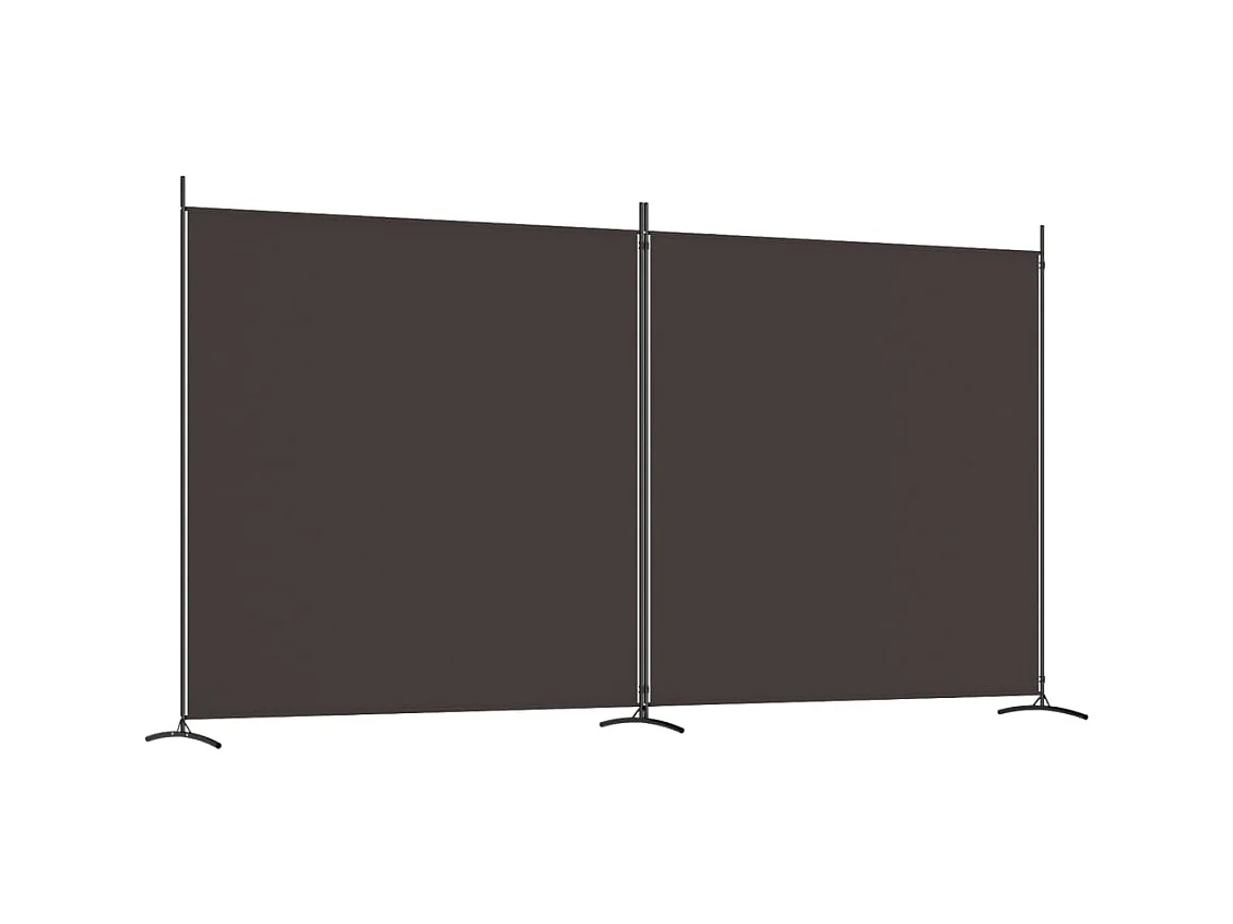 Biombo divisor de 2 paneles de tela marrón 348x180 cm ES833820