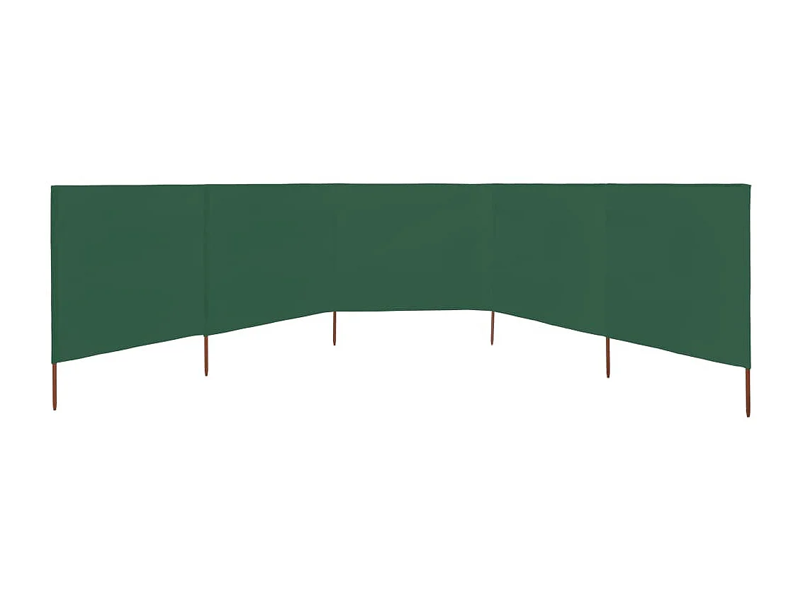 Biombo - Para-vento com 5 painéis em tecido 600x160 cm verde PT869325