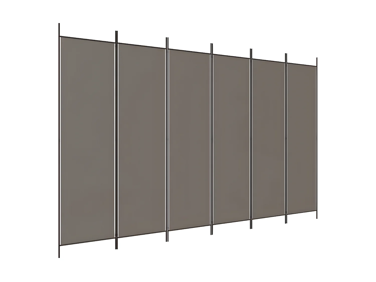Biombo - Divisória com 6 painéis 300x200 cm tecido antracite PT239055