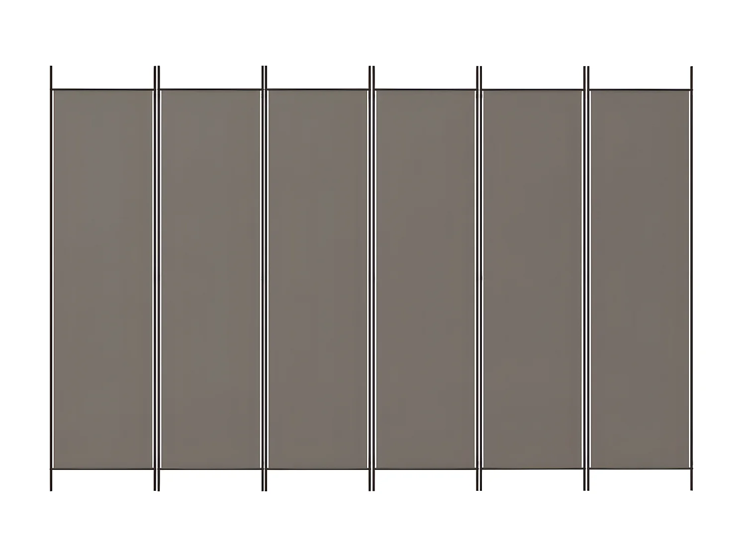 Biombo - Divisória com 6 painéis 300x200 cm tecido antracite PT239055