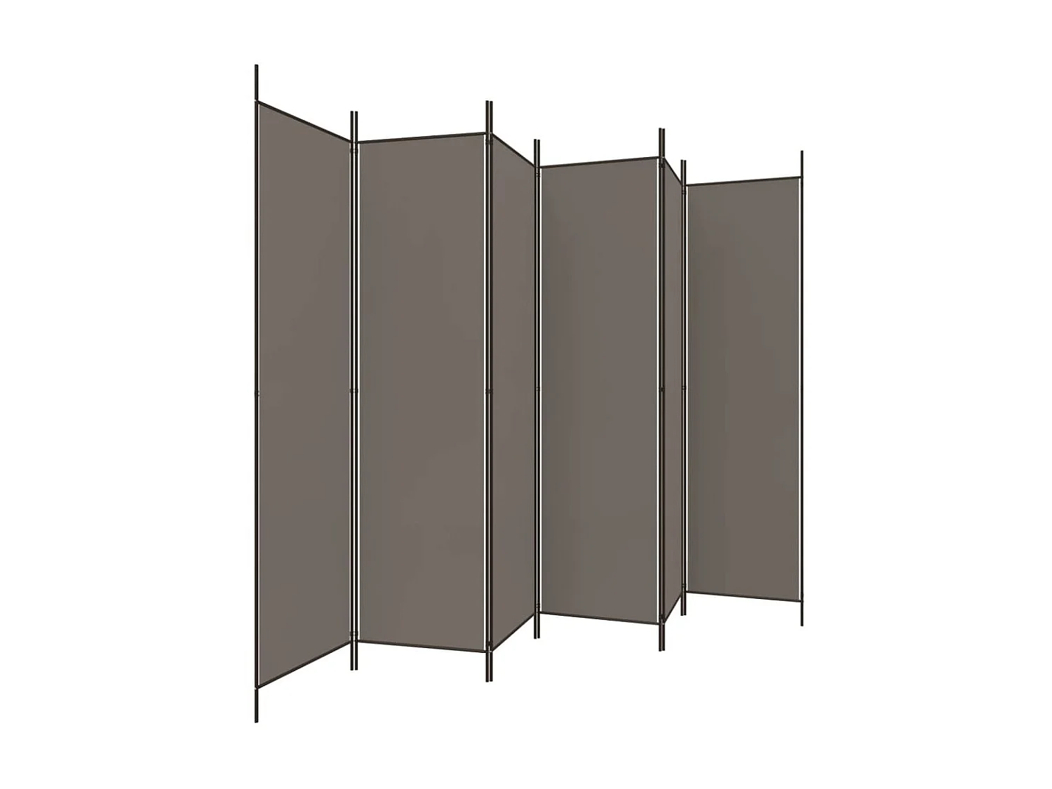 Paravent 6 panneaux Anthracite 300x200 cm Tissu WVGQ8737