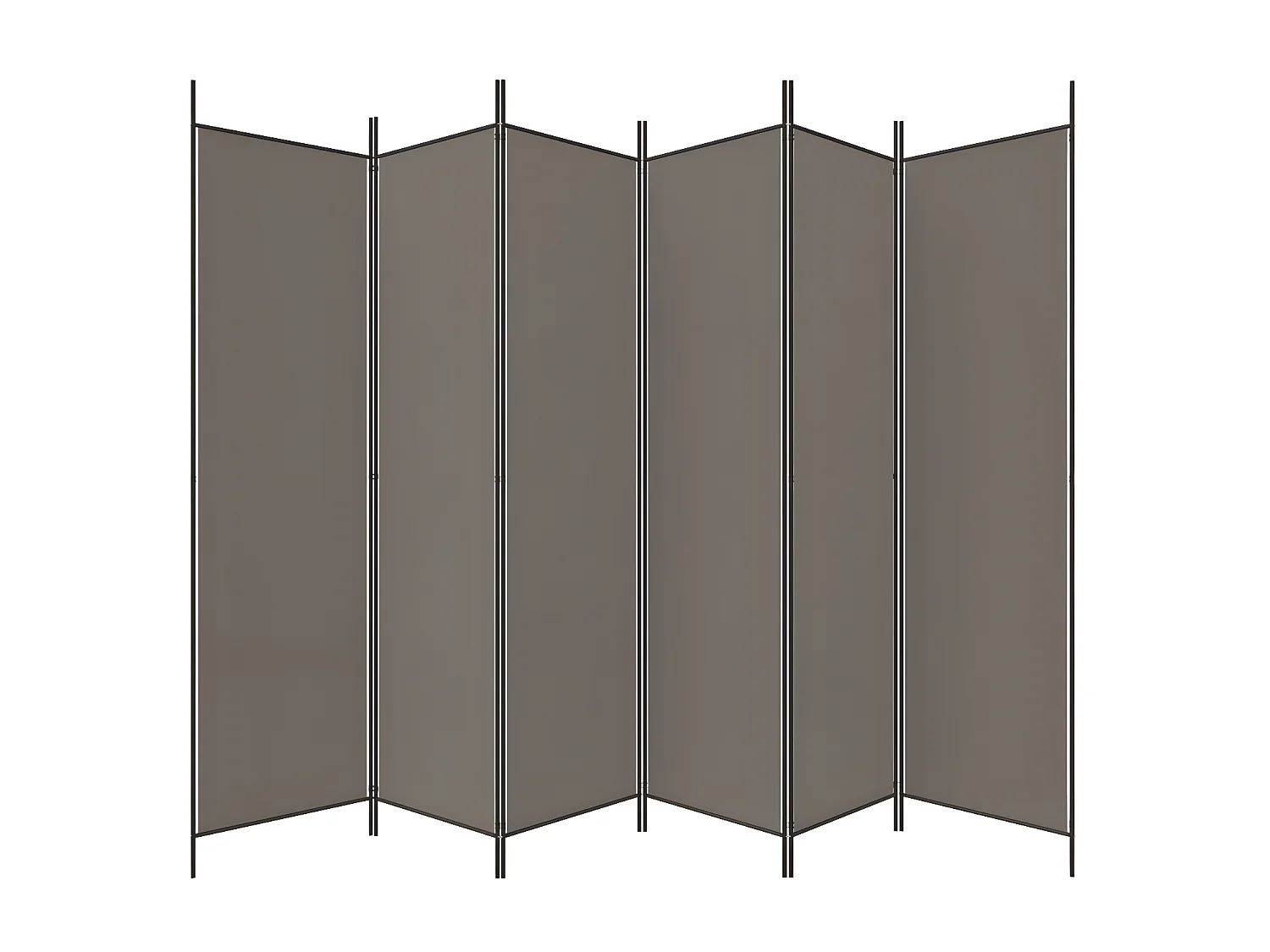 Paravent 6 panneaux Anthracite 300x200 cm Tissu WVGQ8737