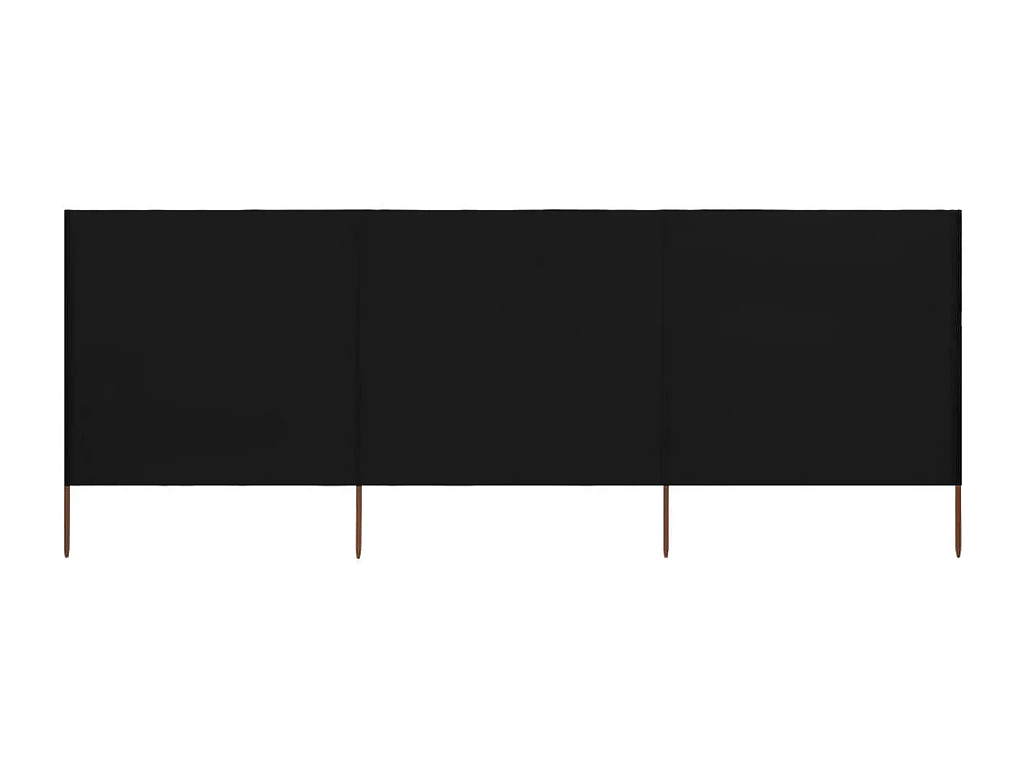 Paravent 3 panneaux Tissu 400 x 120 cm Noir WVGQ1810