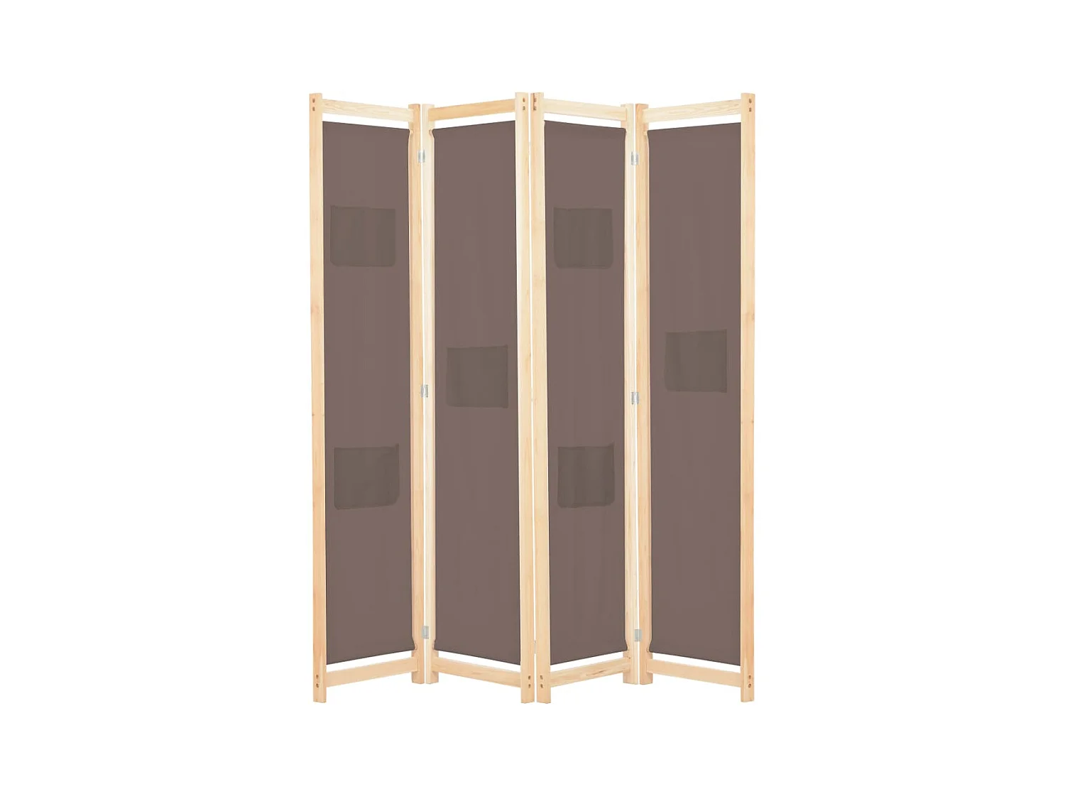 Paravent 4 panneaux Marron 160x170x4 cm Tissu WVGQ6507