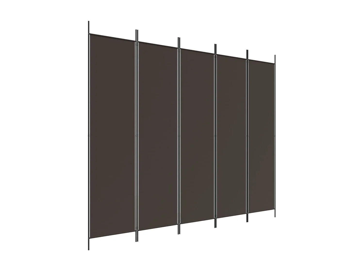 Biombo divisor de 5 paneles de tela marrón 250x200 cm ES794788