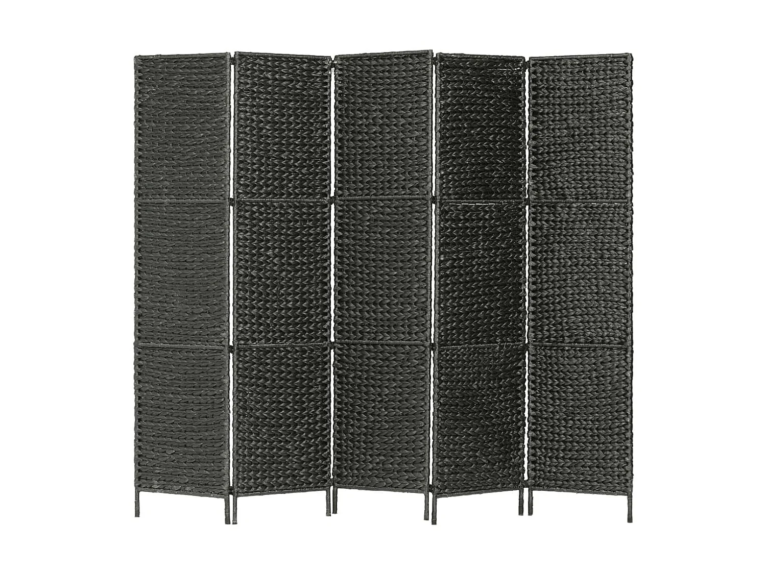 Biombo divisor 5 paneles jacinto de agua negro 193x160 cm ES337784