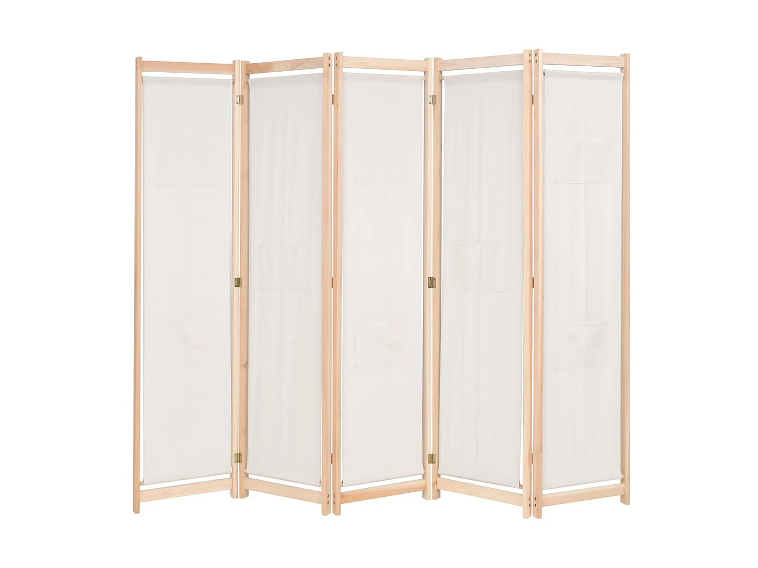 Paravent 5 panneaux Crème 200 x 170 x 4 cm Tissu  WVGQ7505