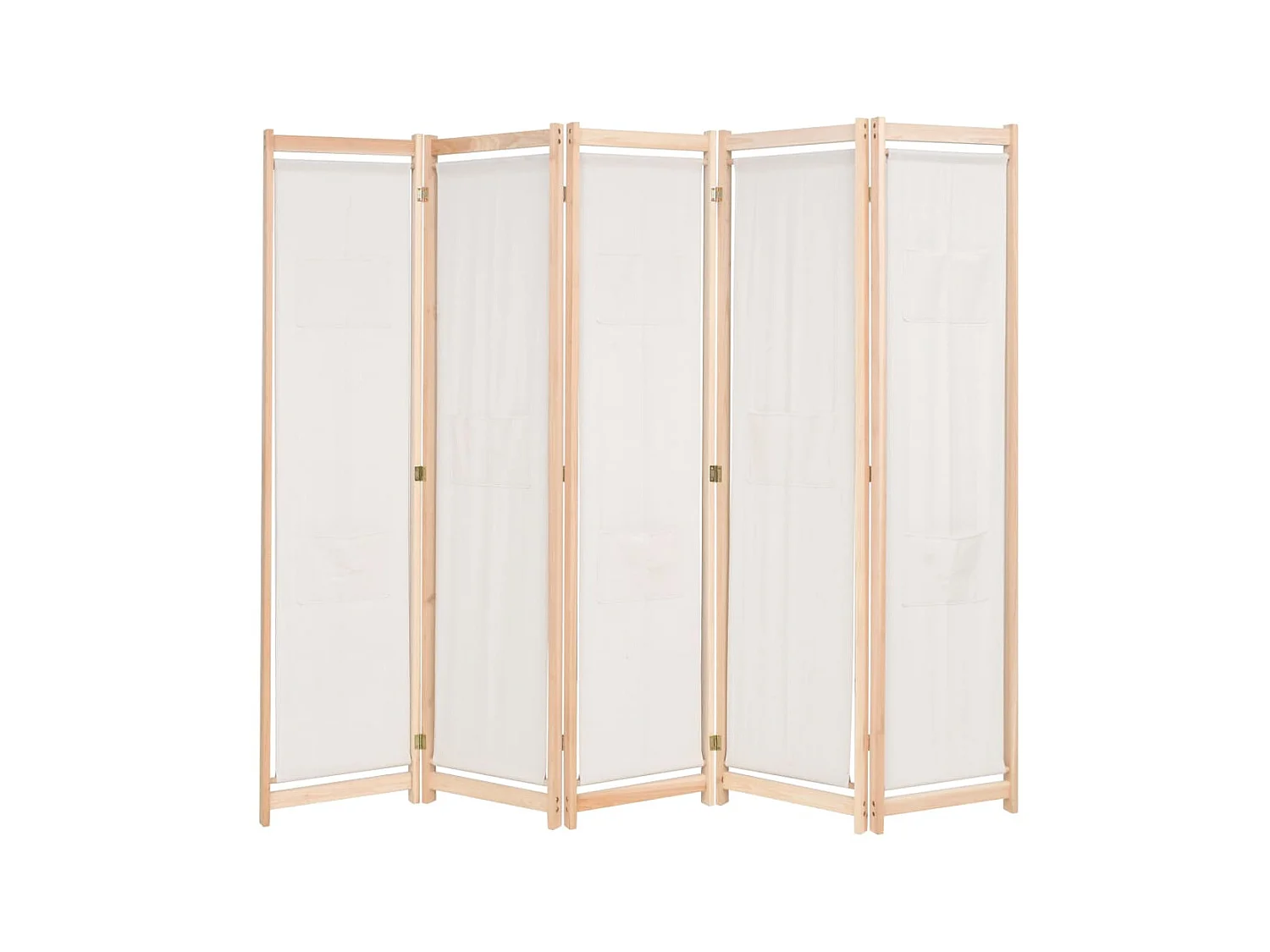 Paravent 5 panneaux Crème 200 x 170 x 4 cm Tissu  WVGQ7505