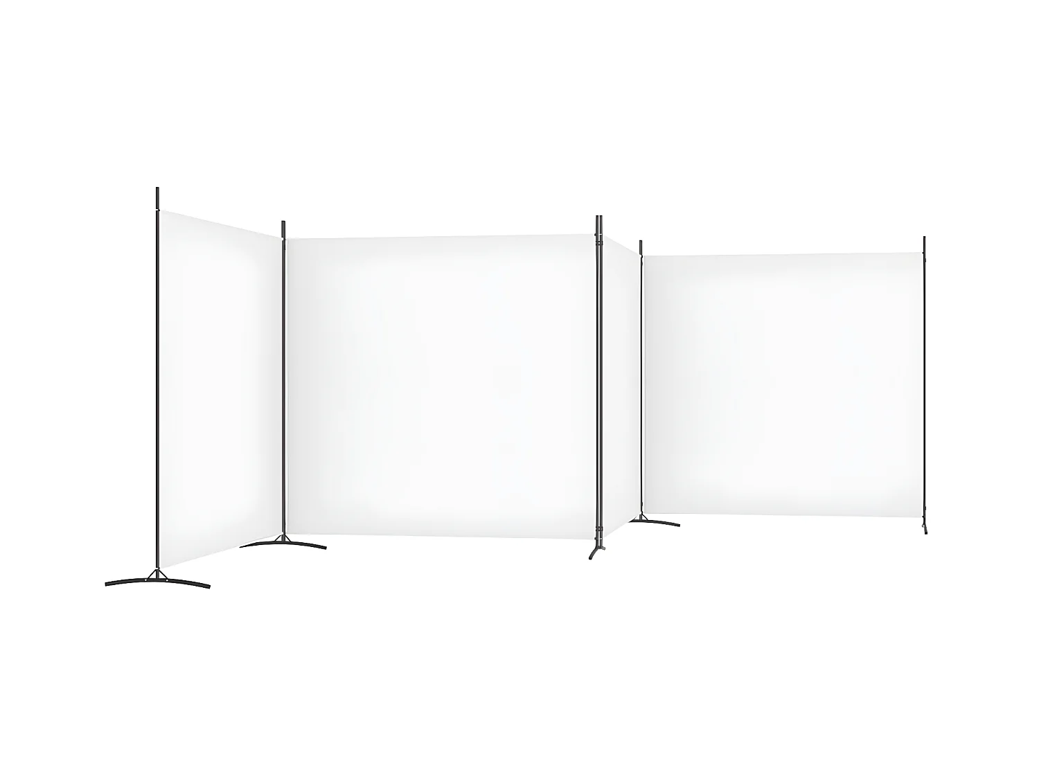 Paravent 4 panneaux Blanc 698x180 cm Tissu WVGQ7120