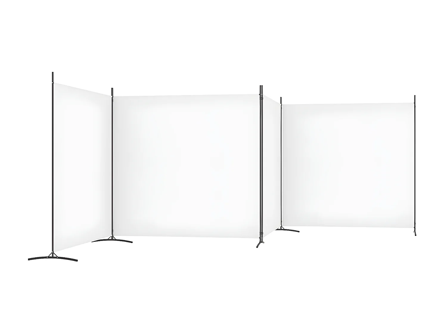 Paravent 4 panneaux Blanc 698x180 cm Tissu WVGQ7120