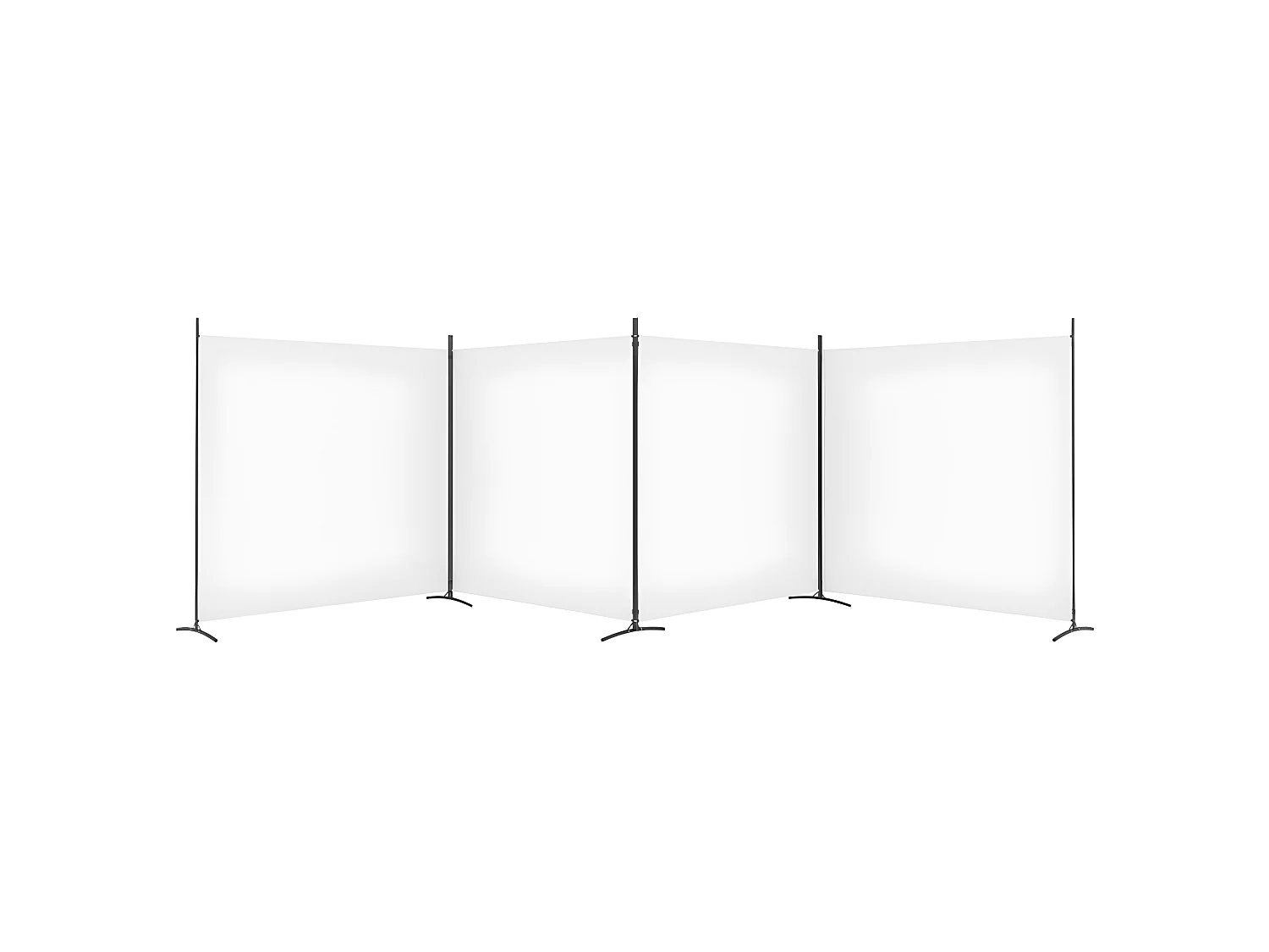 Paravent 4 panneaux Blanc 698x180 cm Tissu WVGQ7120