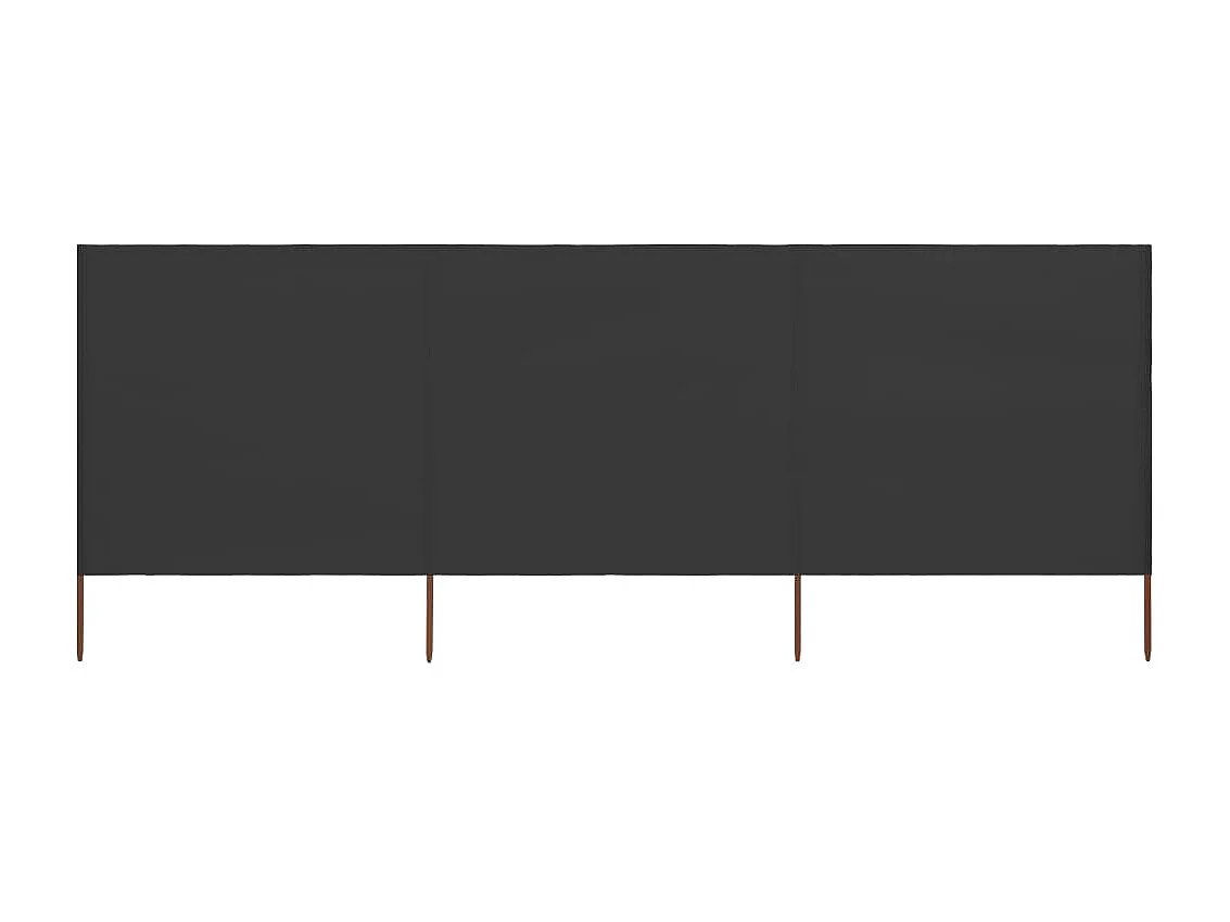 Paravent 3 panneaux Tissu 400 x 80 cm Anthracite WVGQ9586