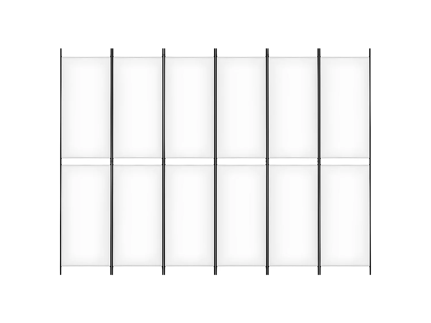 Kamerscherm met 6 panelen 300x220 cm stof wit NL661645