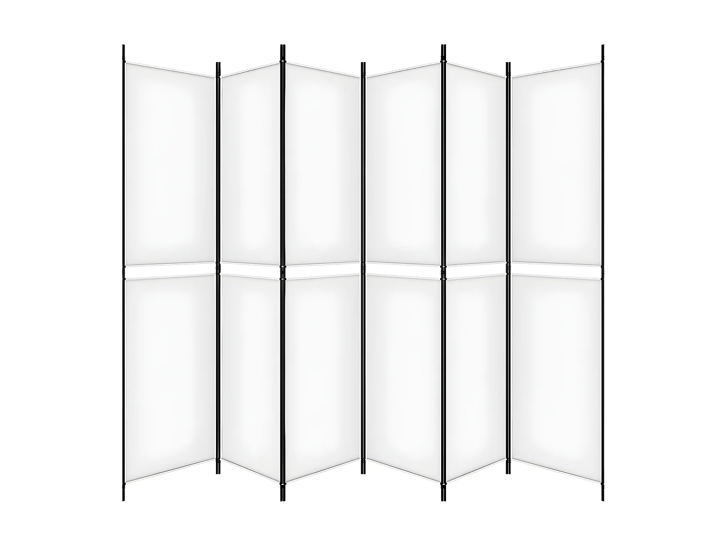 Kamerscherm met 6 panelen 300x220 cm stof wit NL661645
