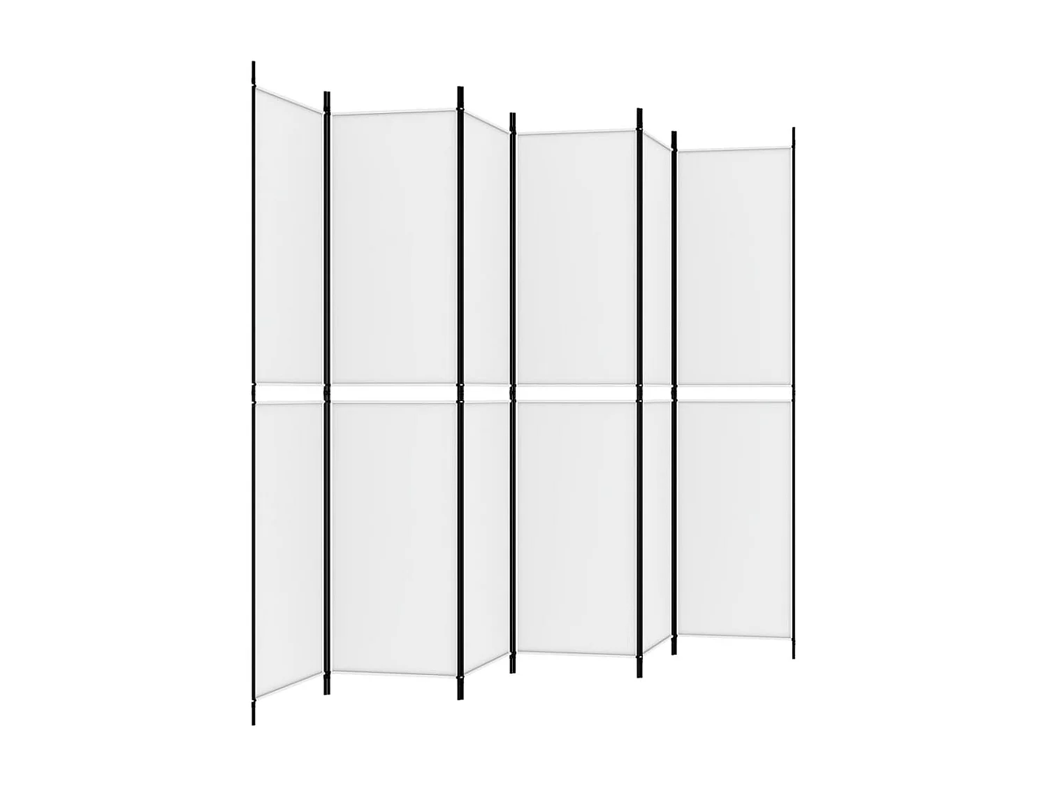 Kamerscherm met 6 panelen 300x220 cm stof wit NL661645