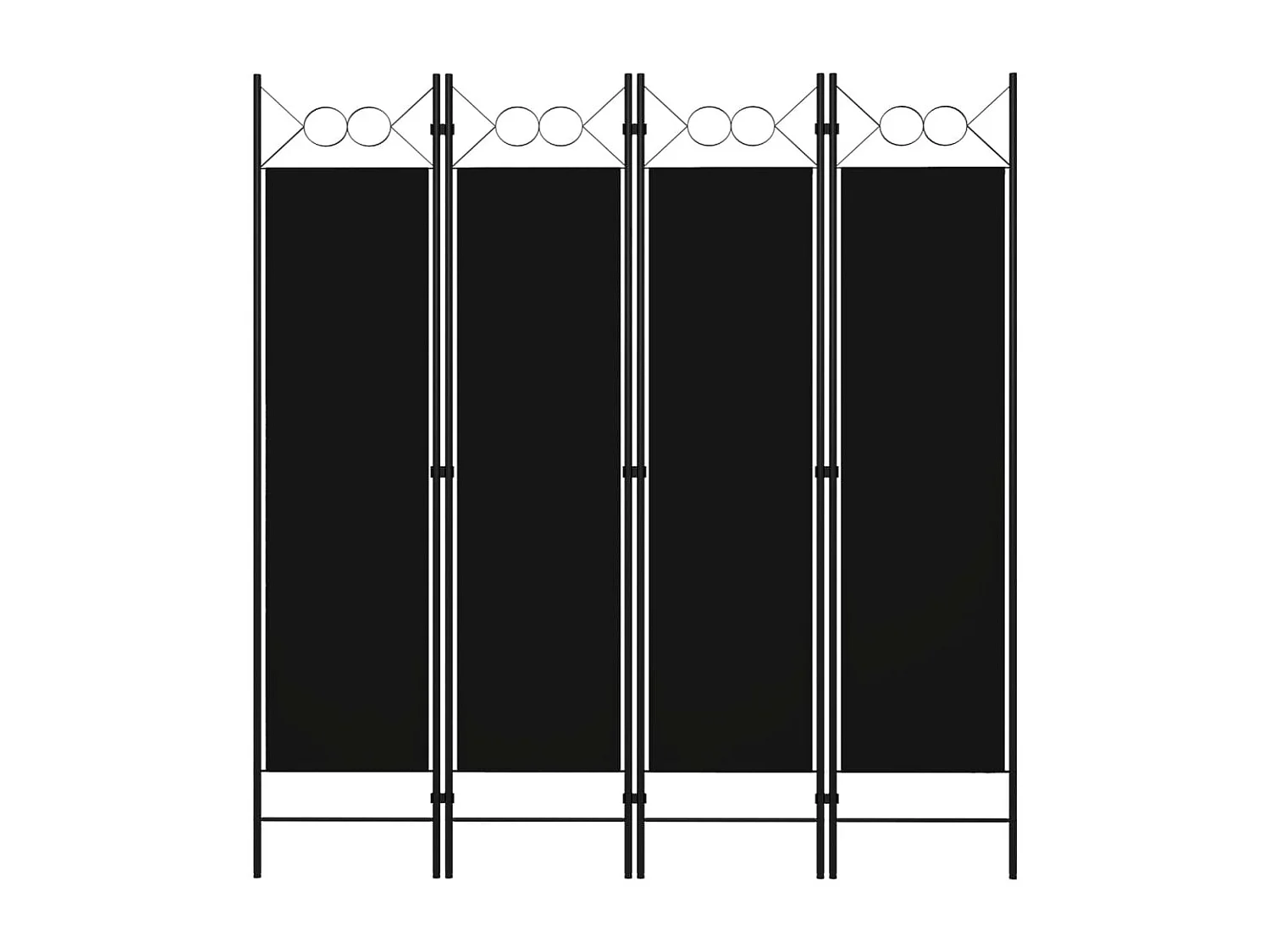 Paravent 4 panneaux Noir 160 x 180 cm WVGQ8370
