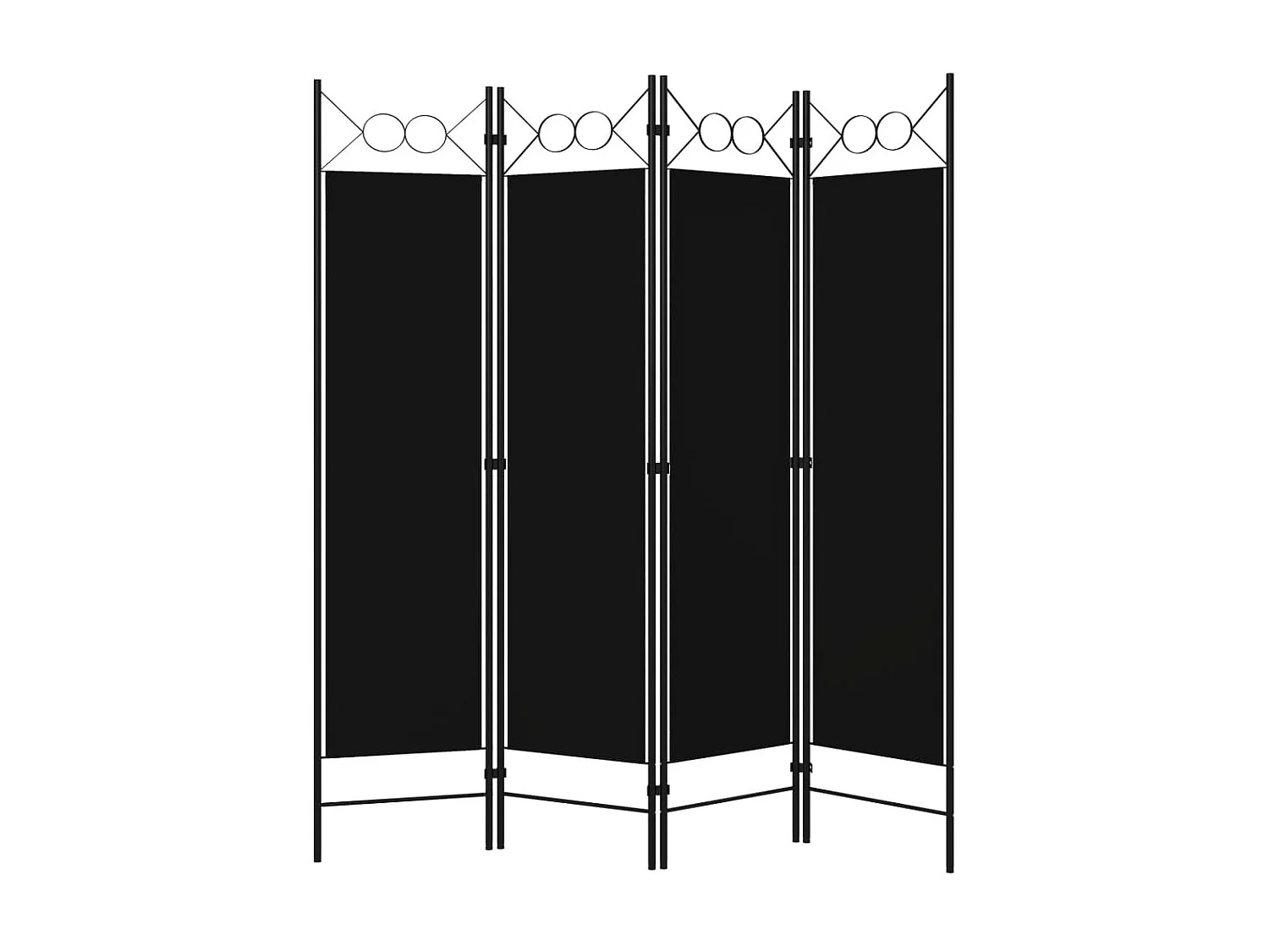 Paravent 4 panneaux Noir 160 x 180 cm WVGQ8370