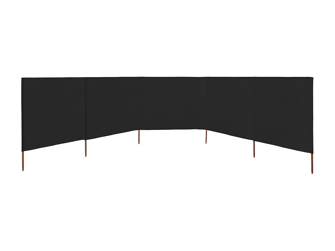 Paravent 5 panneaux Tissu 600 x 120 cm Noir WVGQ6097