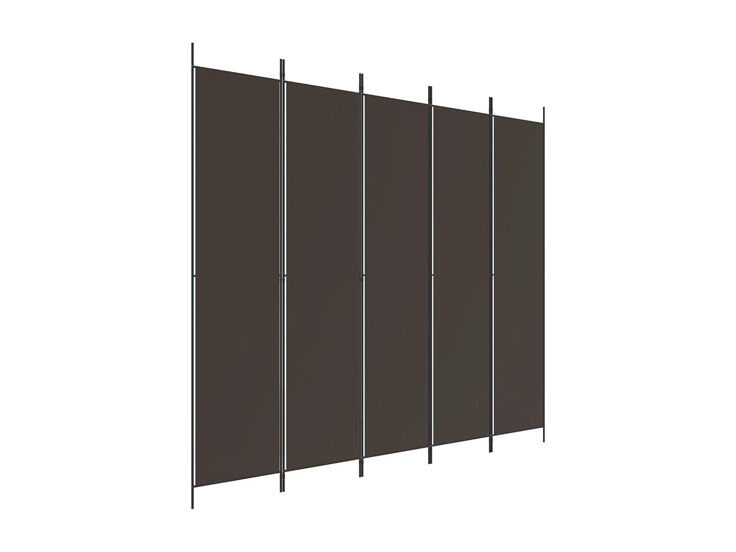 Paravent 5 panneaux Marron 250x220 cm Tissu WVGQ2356