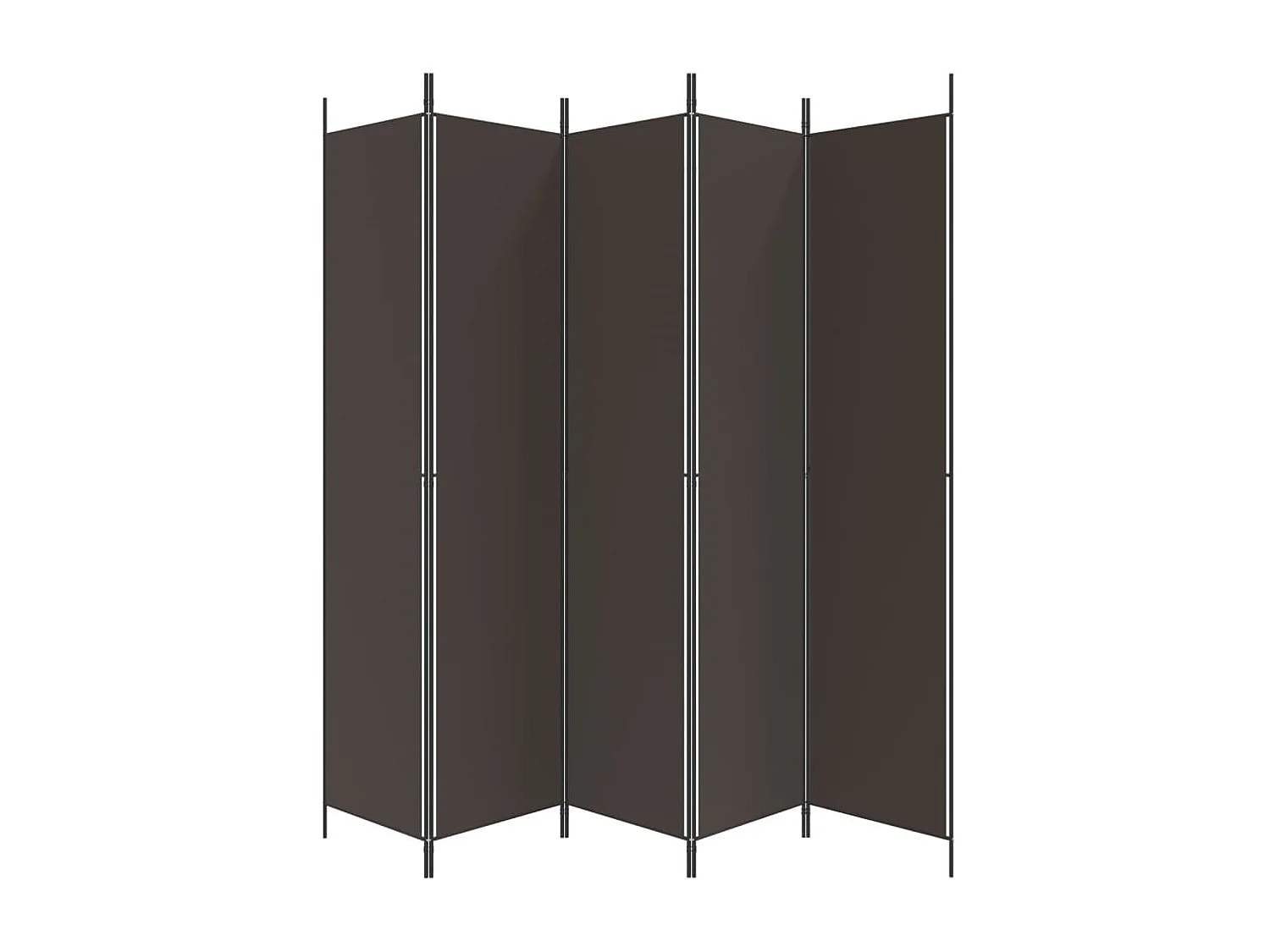 Paravent 5 panneaux Marron 250x220 cm Tissu WVGQ2356