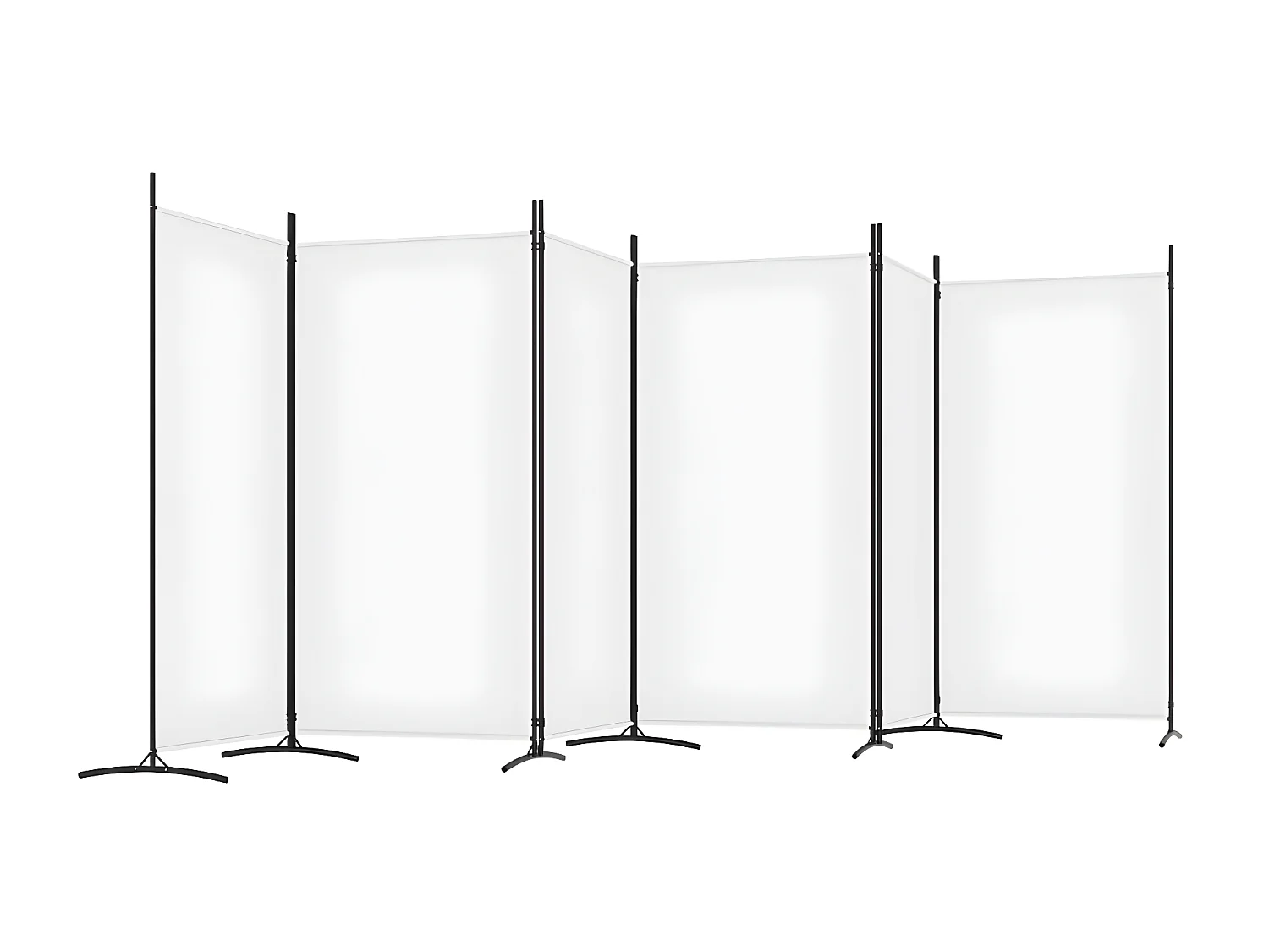 Biombo - Divisória com 6 painéis 520x180 cm tecido branco PT705123