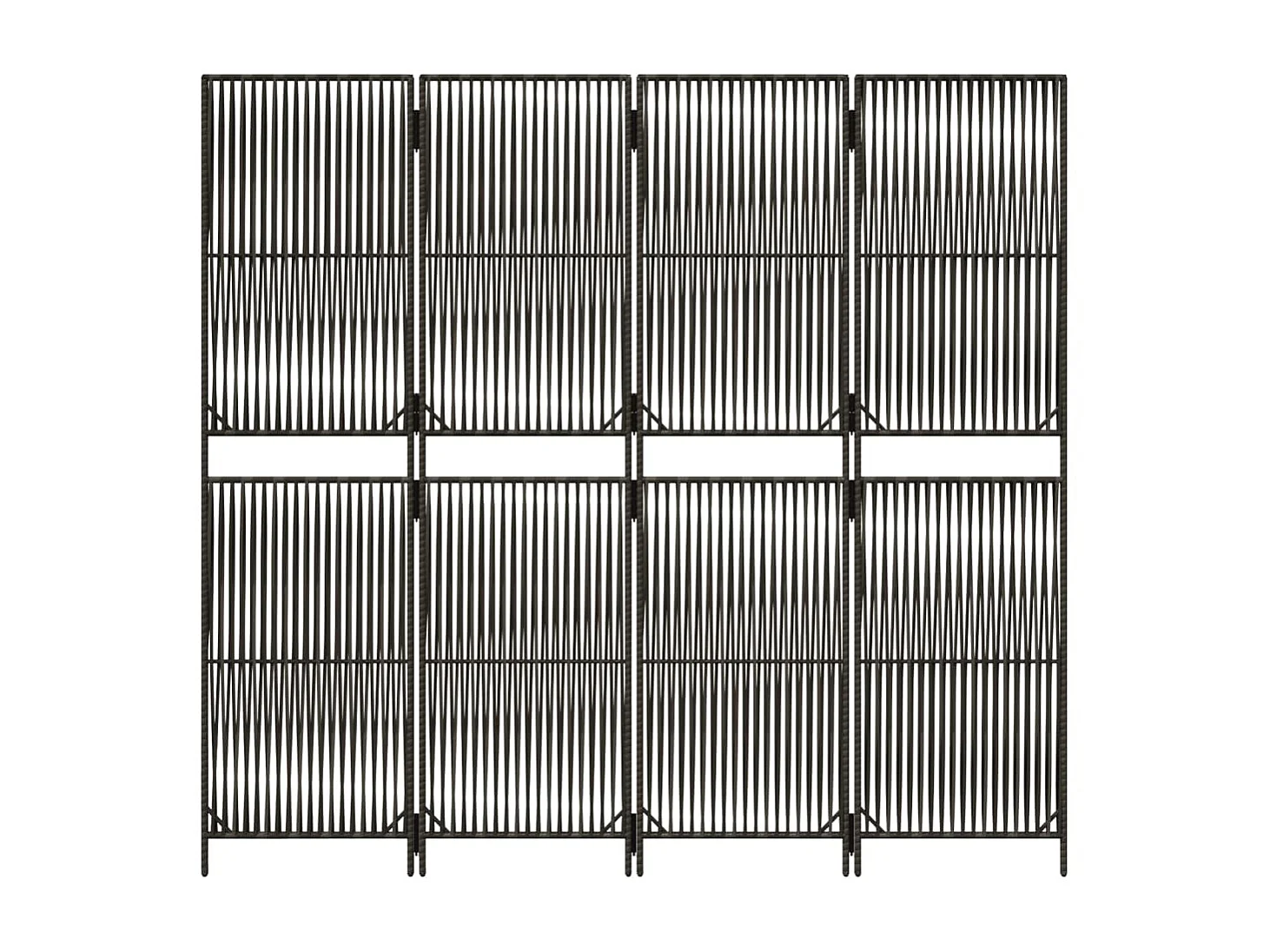 Paravent 4 panneaux gris résine tressée WVGQ3456
