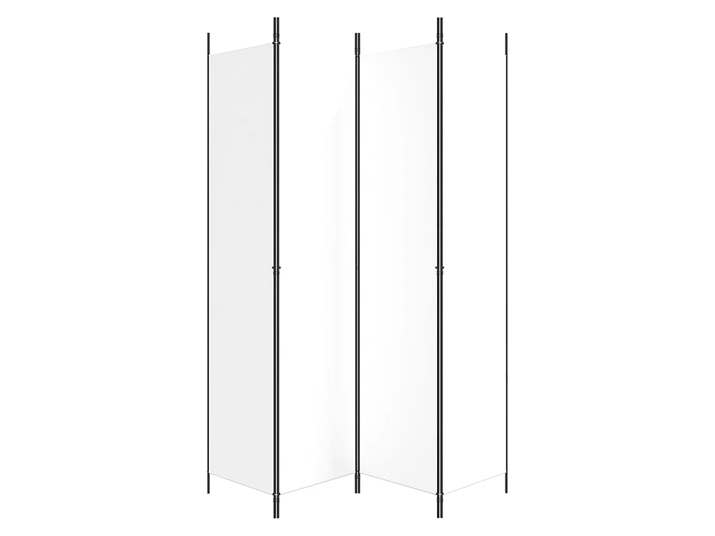 Paravent 4 panneaux Blanc 200x220 cm Tissu WVGQ6405