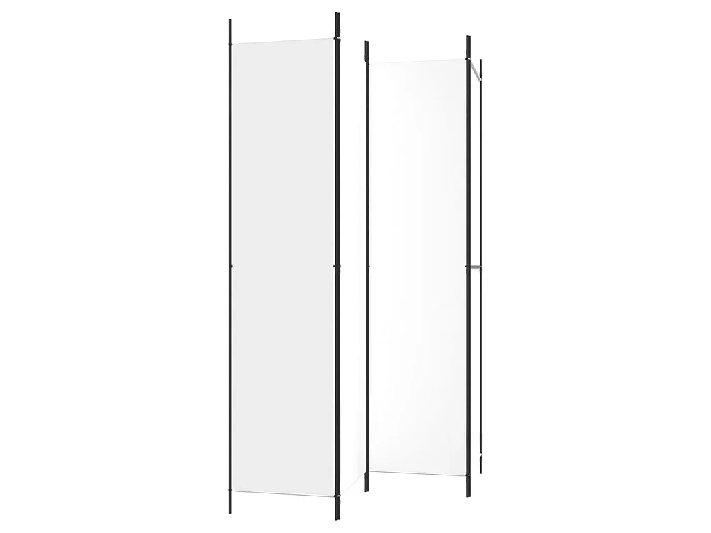Paravent 4 panneaux Blanc 200x220 cm Tissu WVGQ6405