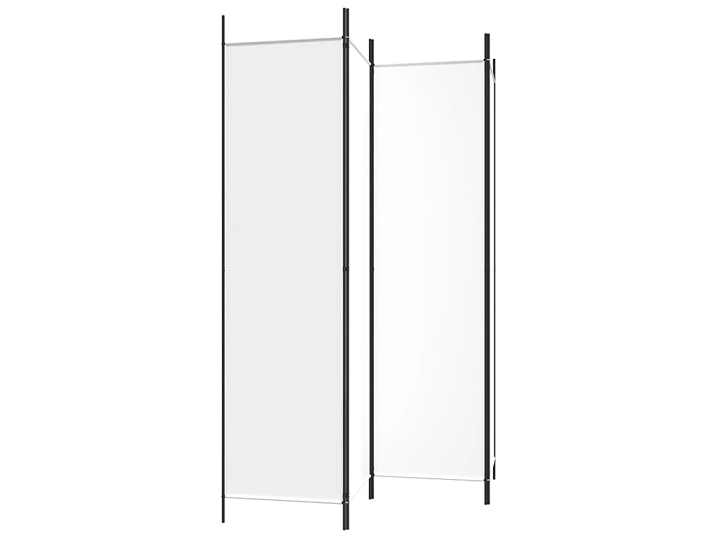 Paravent 4 panneaux Blanc 200x200 cm Tissu WVGQ3100