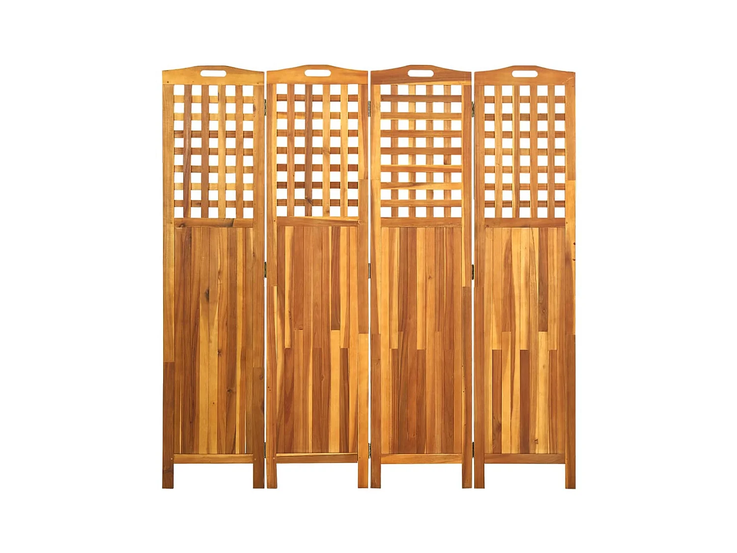 Biombo de 4 paneles madera maciza de acacia 121x2x120 cm ES339396
