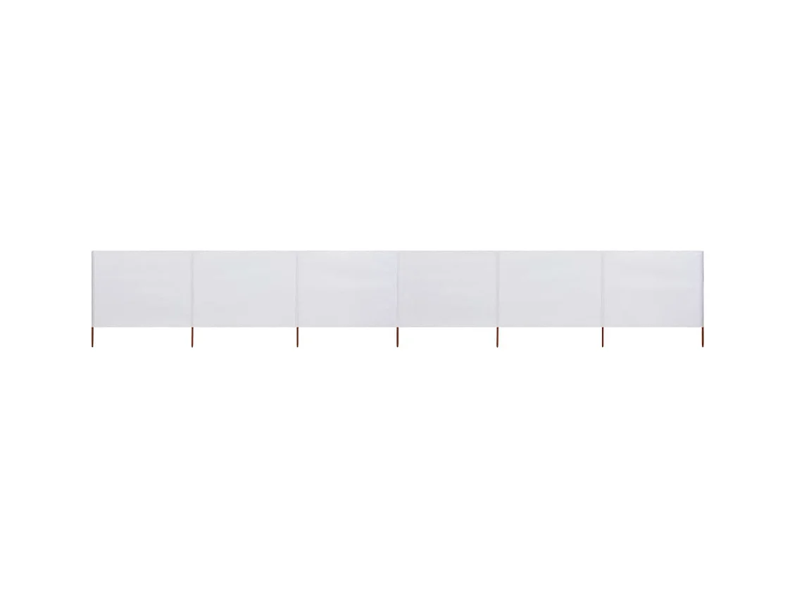 Paravent 6 panneaux Tissu 800 x 160 cm Blanc sable WVGQ5720