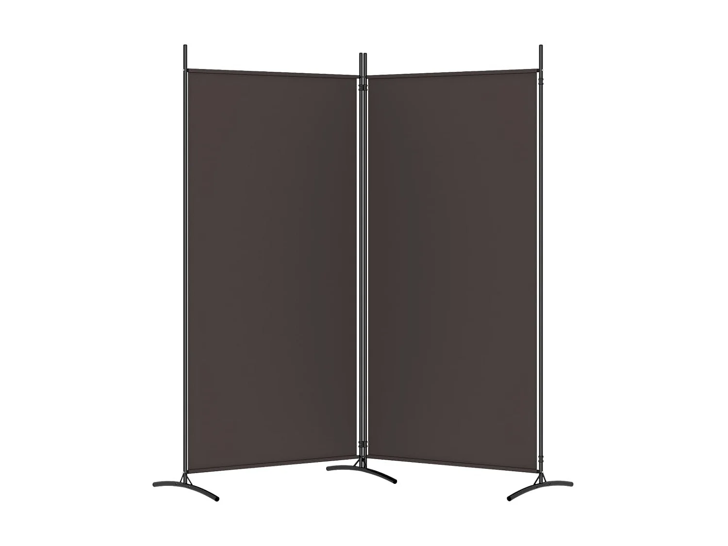 Biombo divisor de 2 paneles de tela marrón 175x180 cm ES904130
