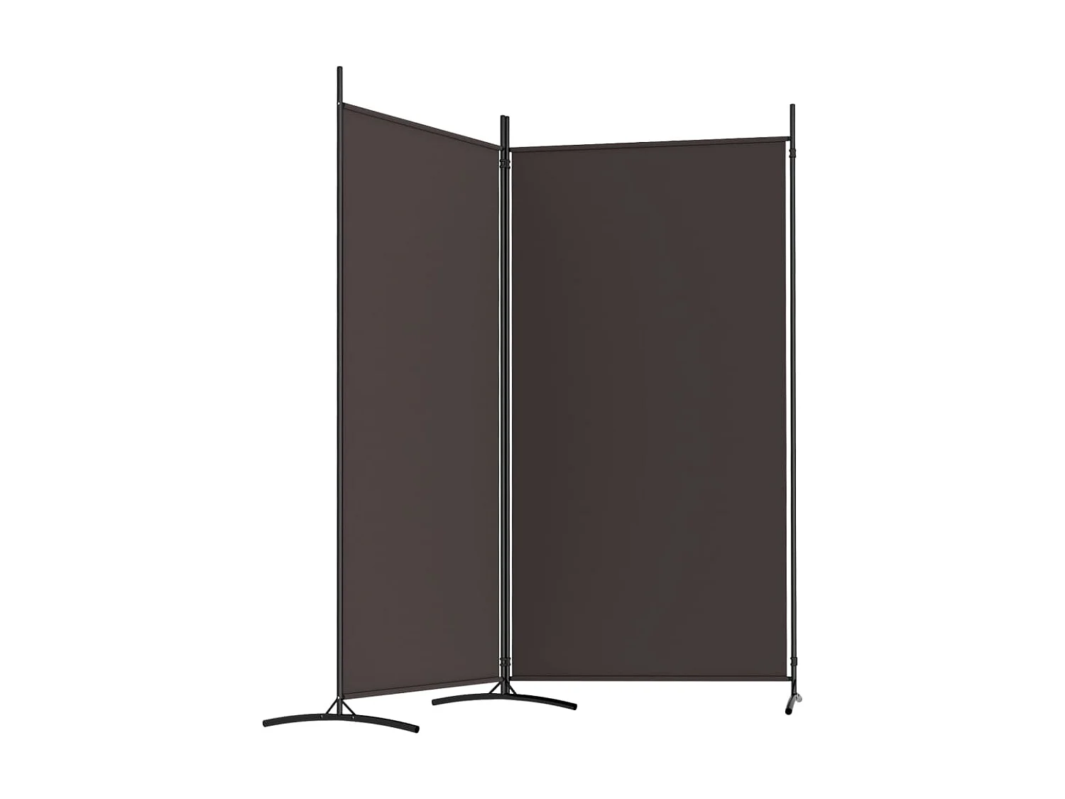 Biombo divisor de 2 paneles de tela marrón 175x180 cm ES904130