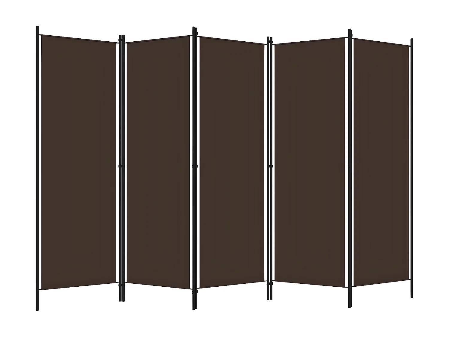 Biombo divisor de 5 paneles marrón 250x180 cm ES427688