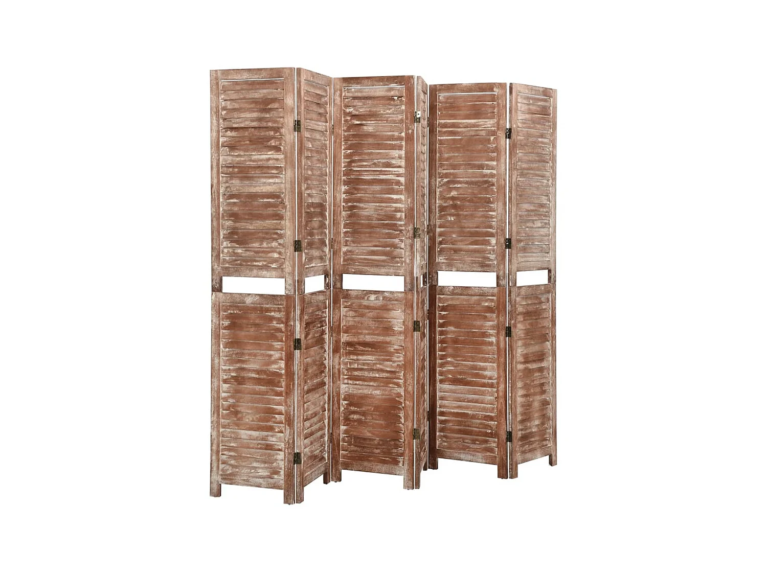 Paravent 6 panneaux Marron 210x165 cm Paulownia WVGQ1295