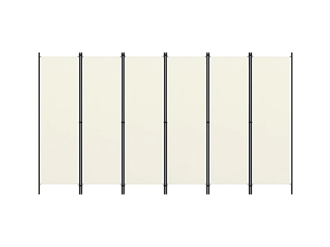 Kamerscherm met 6 panelen 300x180 cm wit NL169283