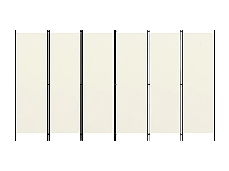 Biombo divisor de 6 paneles blanco 300x180 cm ES612751