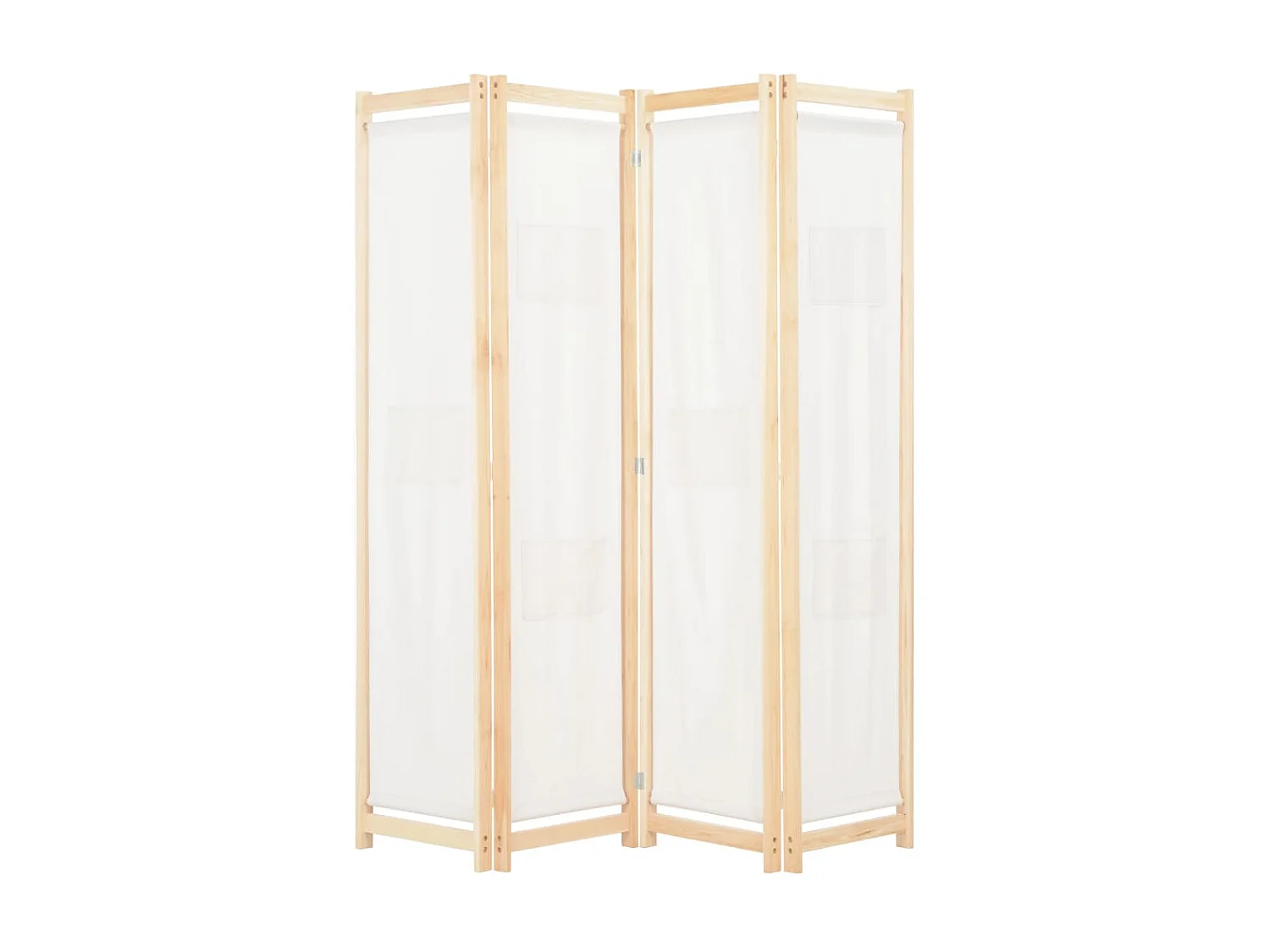 Paravent 4 panneaux Crème 160x170x4 cm Tissu WVGQ7114