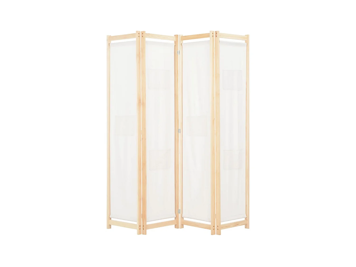 Paravent 4 panneaux Crème 160x170x4 cm Tissu WVGQ7114
