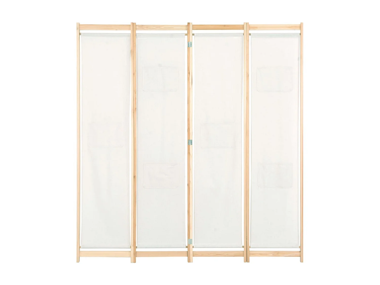 Biombo - Divisória de quarto com 4 painéis 160x170x4 cm tecido cor creme PT721058