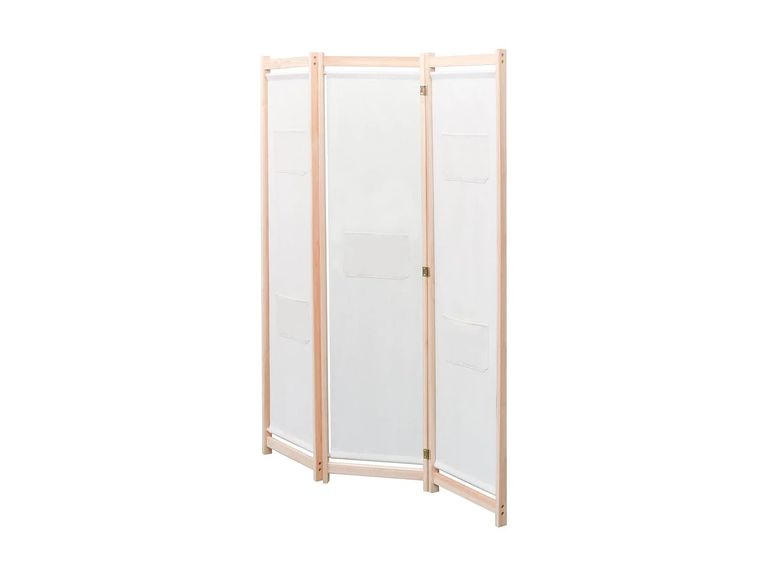 Paravent 3 panneaux Crème 120x170x4 cm Tissu WVGQ5746