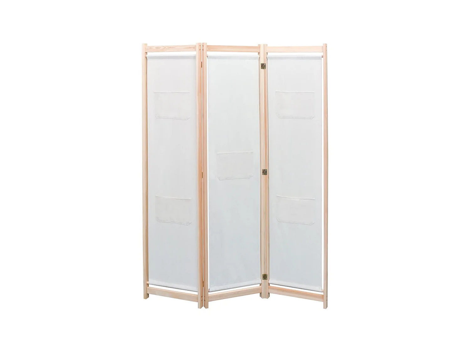 Paravent 3 panneaux Crème 120x170x4 cm Tissu WVGQ5746