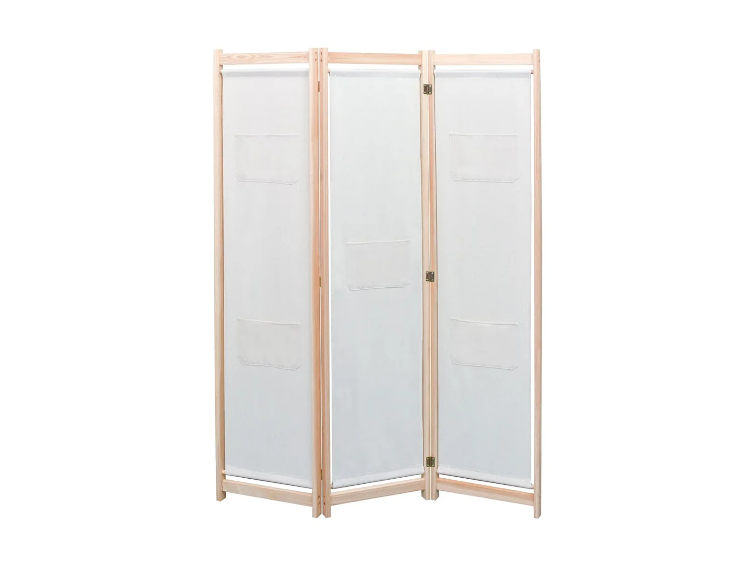 Paravent 3 panneaux Crème 120x170x4 cm Tissu WVGQ5746