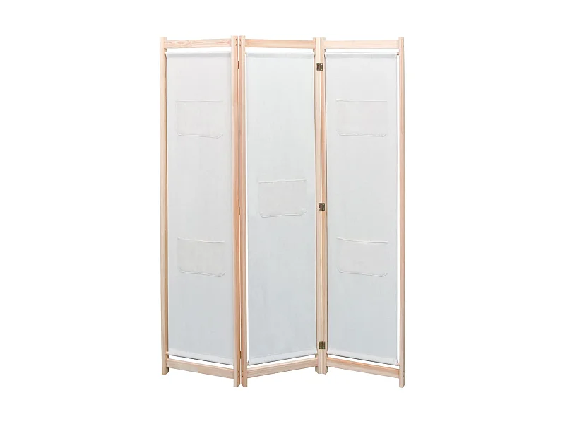 Paravent 3 panneaux Crème 120x170x4 cm Tissu WVGQ5746