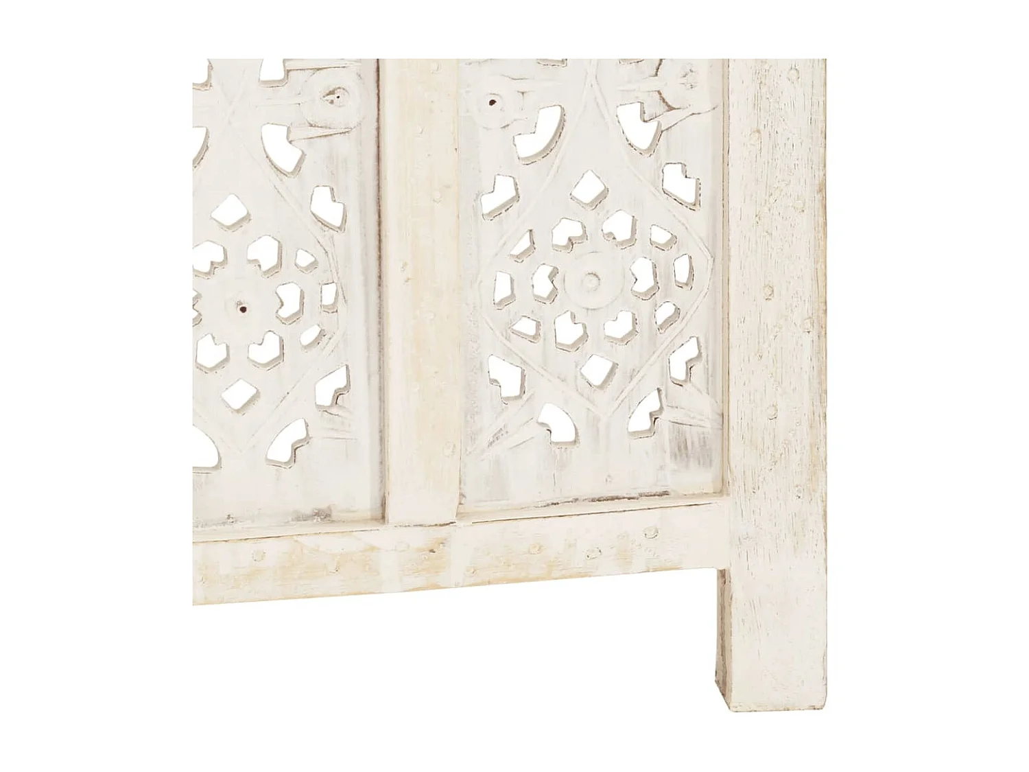 Paravent 5 panneaux Blanc 200x165 cm Bois manguier WVGQ8837