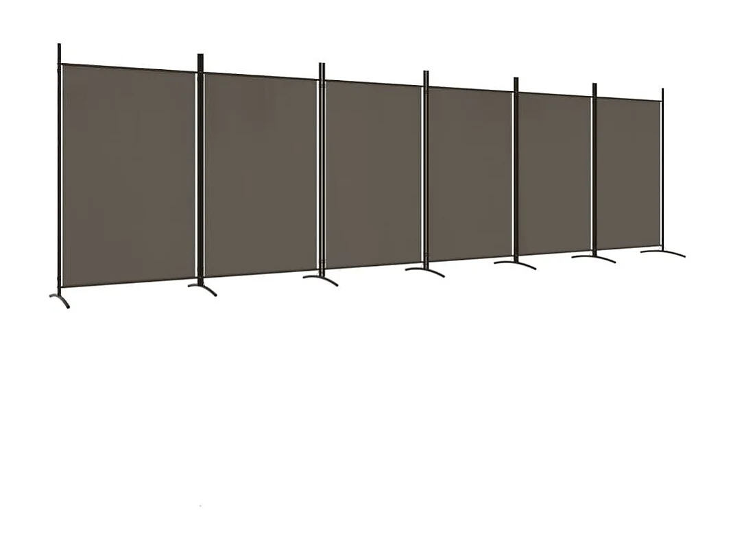 Biombo - Divisória de quarto com 6 painéis 520x180 cm tecido antracite PT620042