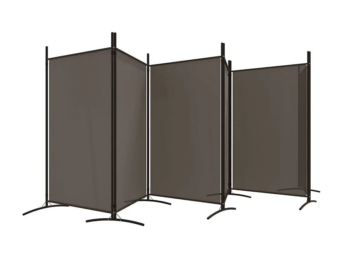 Biombo - Divisória de quarto com 6 painéis 520x180 cm tecido antracite PT620042