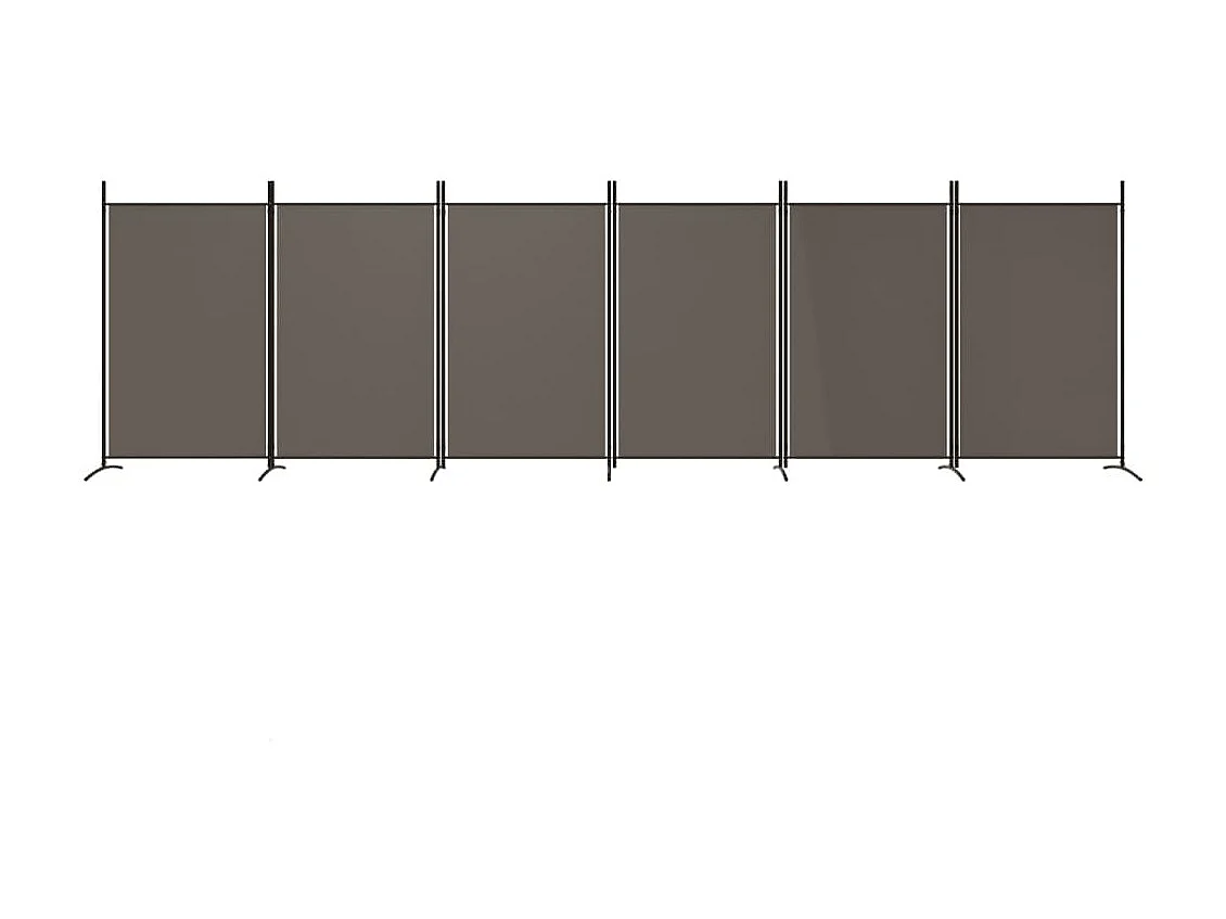 Paravent 6 panneaux Anthracite 520x180 cm Tissu WVGQ5357