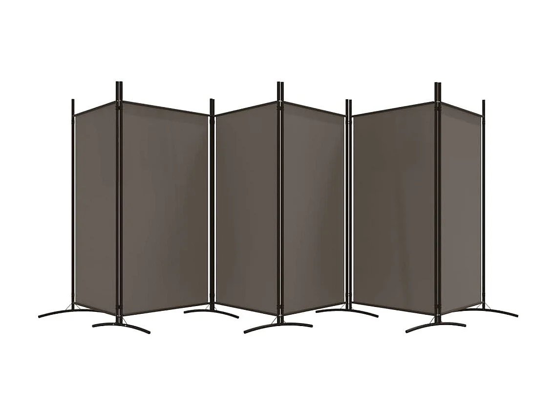 Paravent 6 panneaux Anthracite 520x180 cm Tissu WVGQ5357