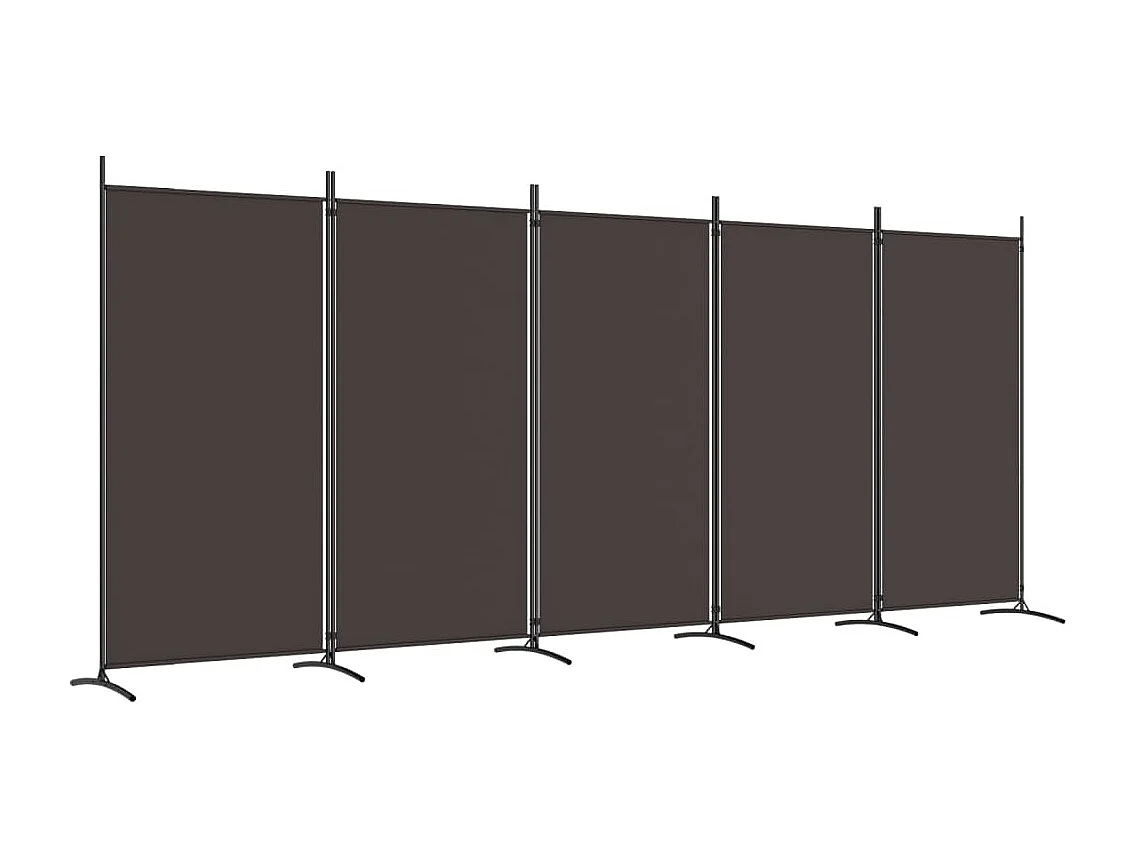 Kamerscherm met 5 panelen 433x180 cm stof bruin NL697645